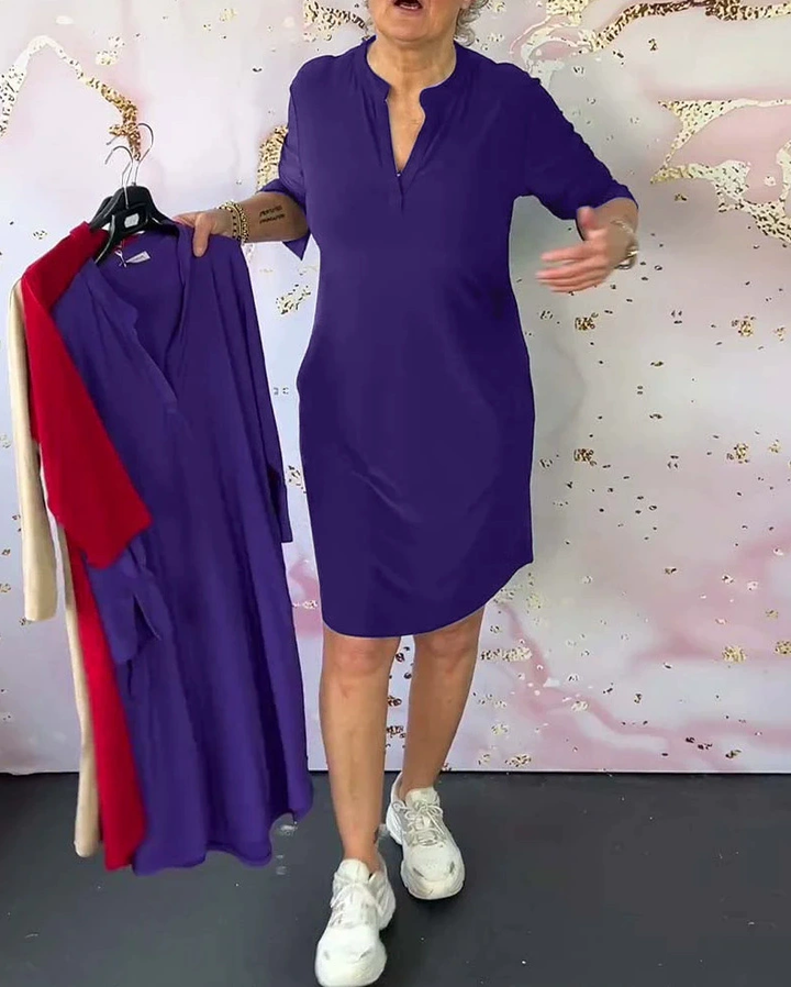 Marceline | Elegant V-Neck Midi Dress