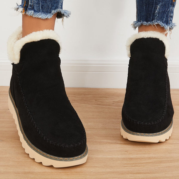 Sable | Fur-Lined Wedge Winter Boots