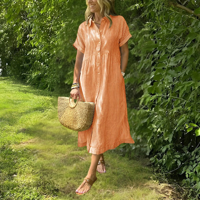 Evelyn Grace Striped Shirtdress