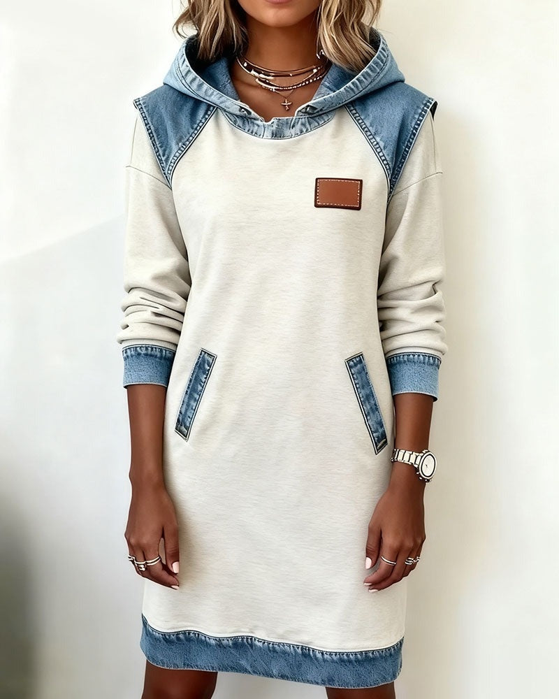 Solange denim dress with hood, eighth view