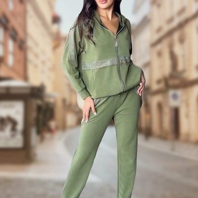 🔥Women's Sequin Embellished Solid Color Casual 2-Piece Set