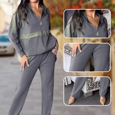 🔥Women's Sequin Embellished Solid Color Casual 2-Piece Set