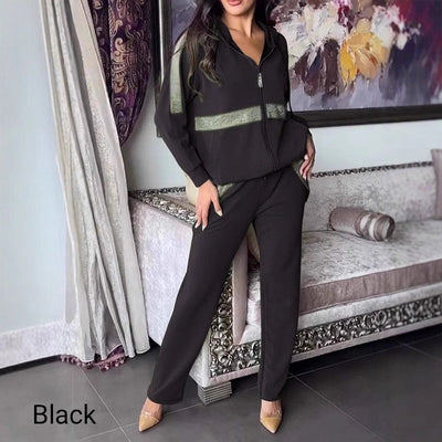 🔥Women's Sequin Embellished Solid Color Casual 2-Piece Set