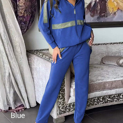 🔥Women's Sequin Embellished Solid Color Casual 2-Piece Set