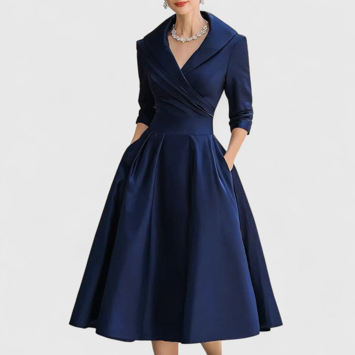 Blanche pleated midi dress, third view