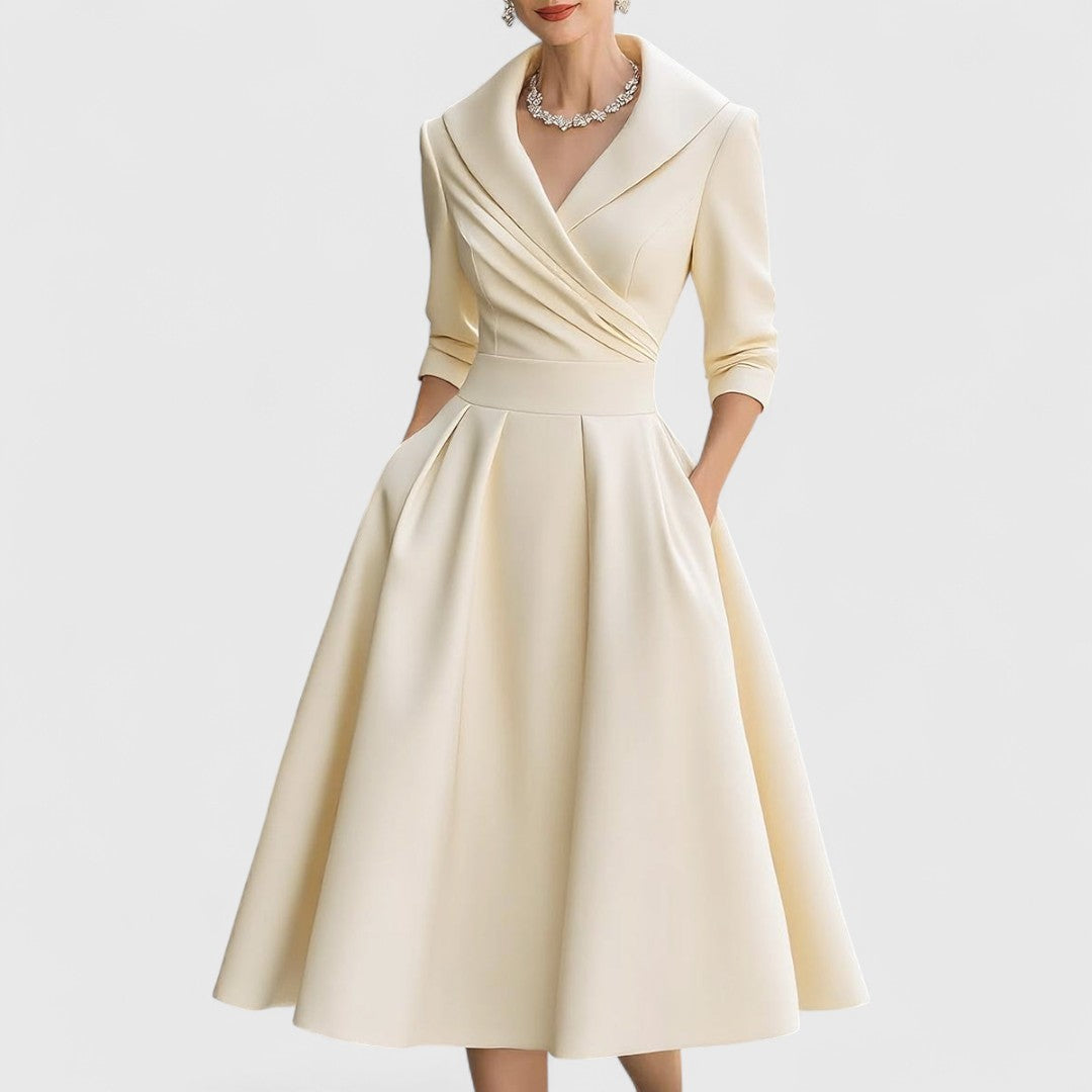 Blanche pleated midi dress, fifth view