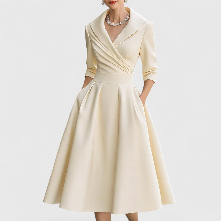 Blanche pleated midi dress, fifth view