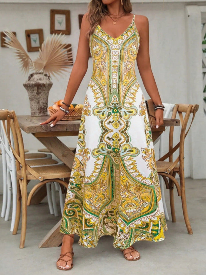 Oda boho paisley v-neck maxi dress, fourth view