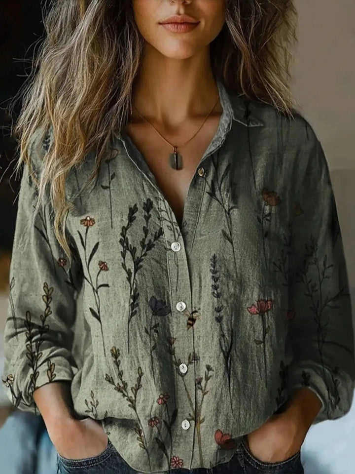 Calista | Boho Print Long Sleeve Button-Up Blouse - product image 8