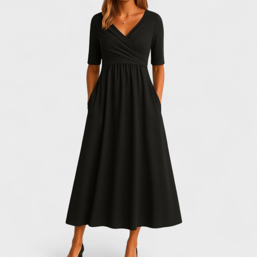 Capucine V-neck midi dress, second view