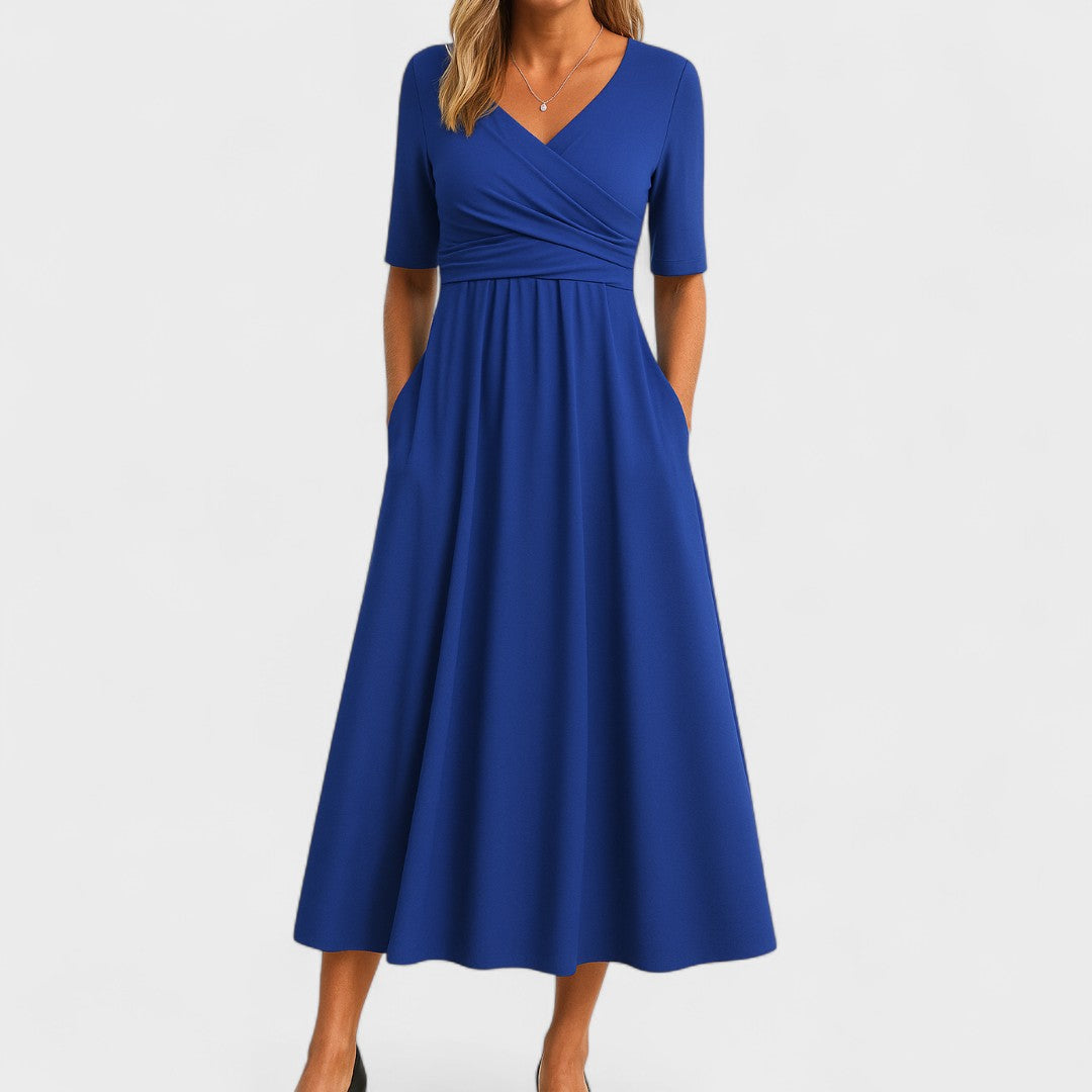 Capucine V-neck midi dress, third view