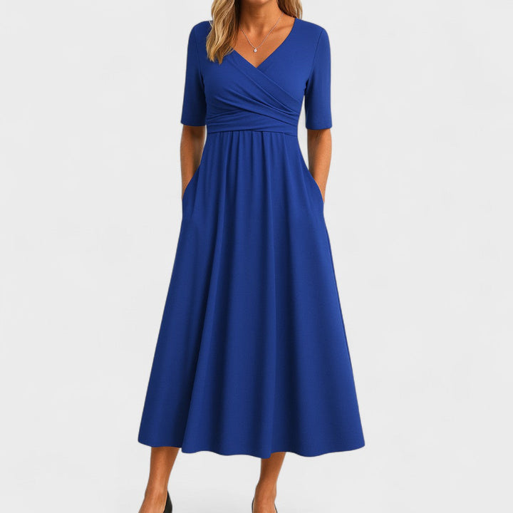Capucine V-neck midi dress, third view