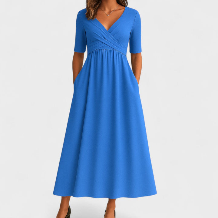 Capucine V-neck midi dress, fourth view