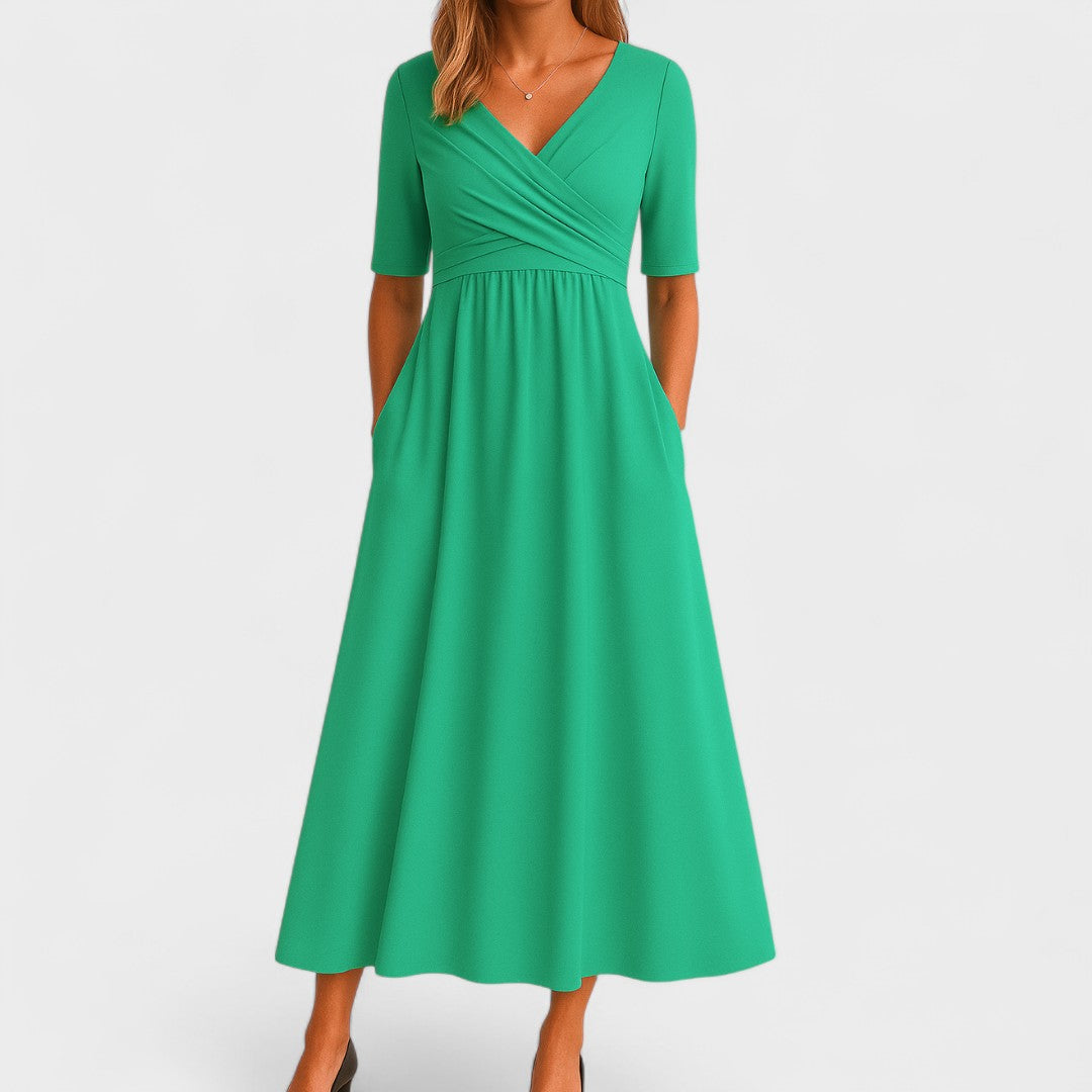 Capucine V-neck midi dress, fifth view