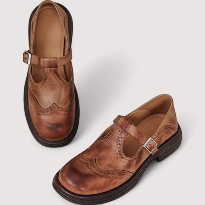 Clotilde leather Mary Jane flats, second view