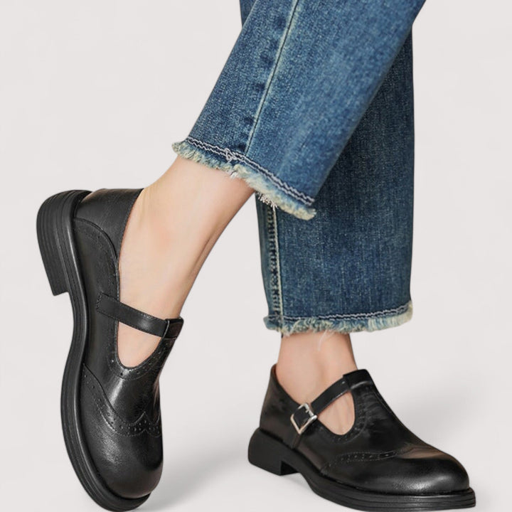 Clotilde leather Mary Jane flats, fourth view