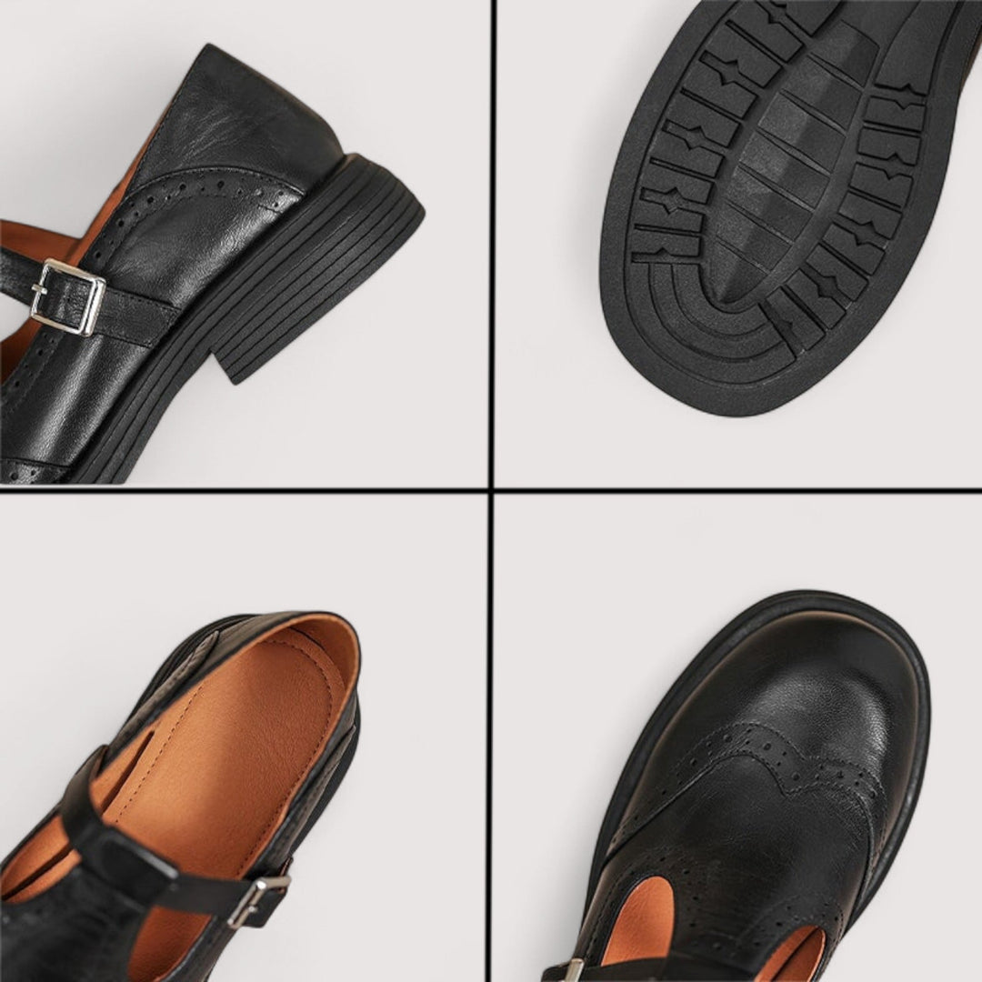 Clotilde leather Mary Jane flats, sixth view