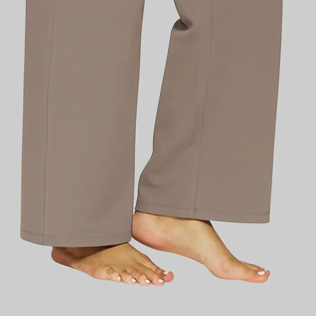 Coralie soft jersey wide-leg trousers, hem detail
