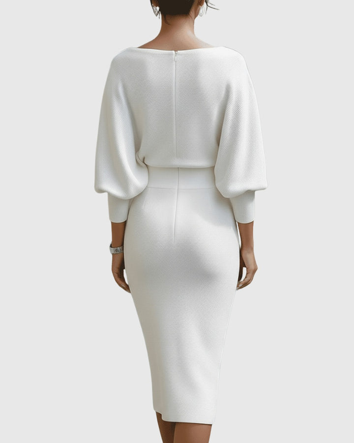 Leonora | Cowl Neck Batwing Sleeve Midi Dress - product image 10