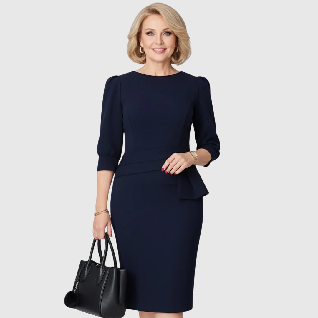 Flavia ruffle detail midi dress, third view