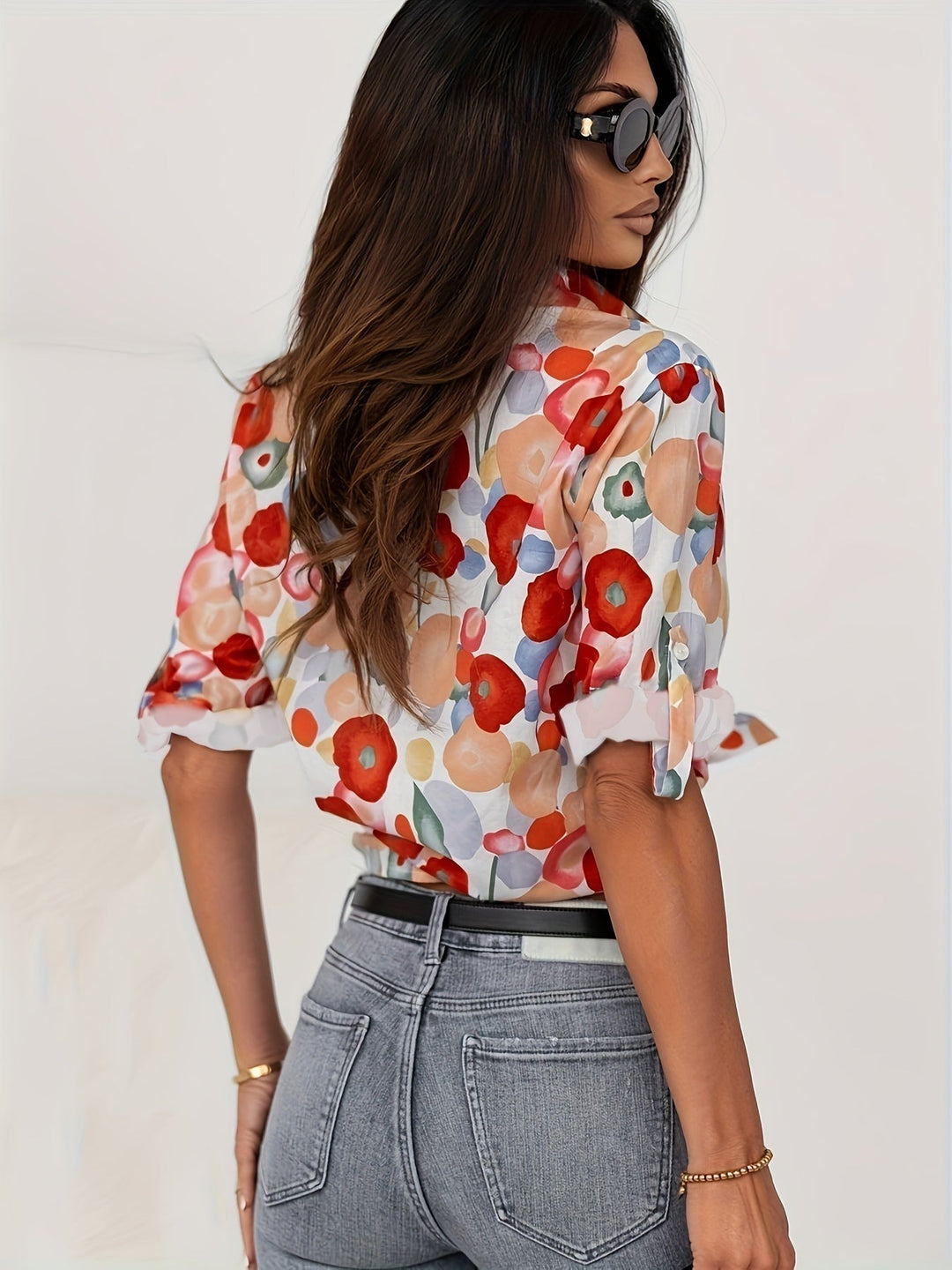 Celestine | Floral Print Long Sleeve Button-Up Shirt - product image 3