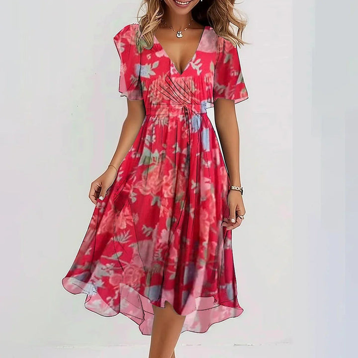 Helene | Floral Short Sleeve Summer Midi Dress - product image 4