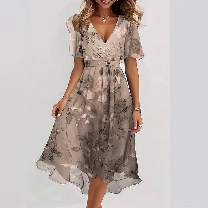 Helene | Floral Short Sleeve Summer Midi Dress - product image 5