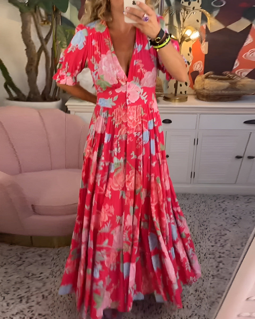 Nerina | Floral V-Neck Pocket Dress - product image 1