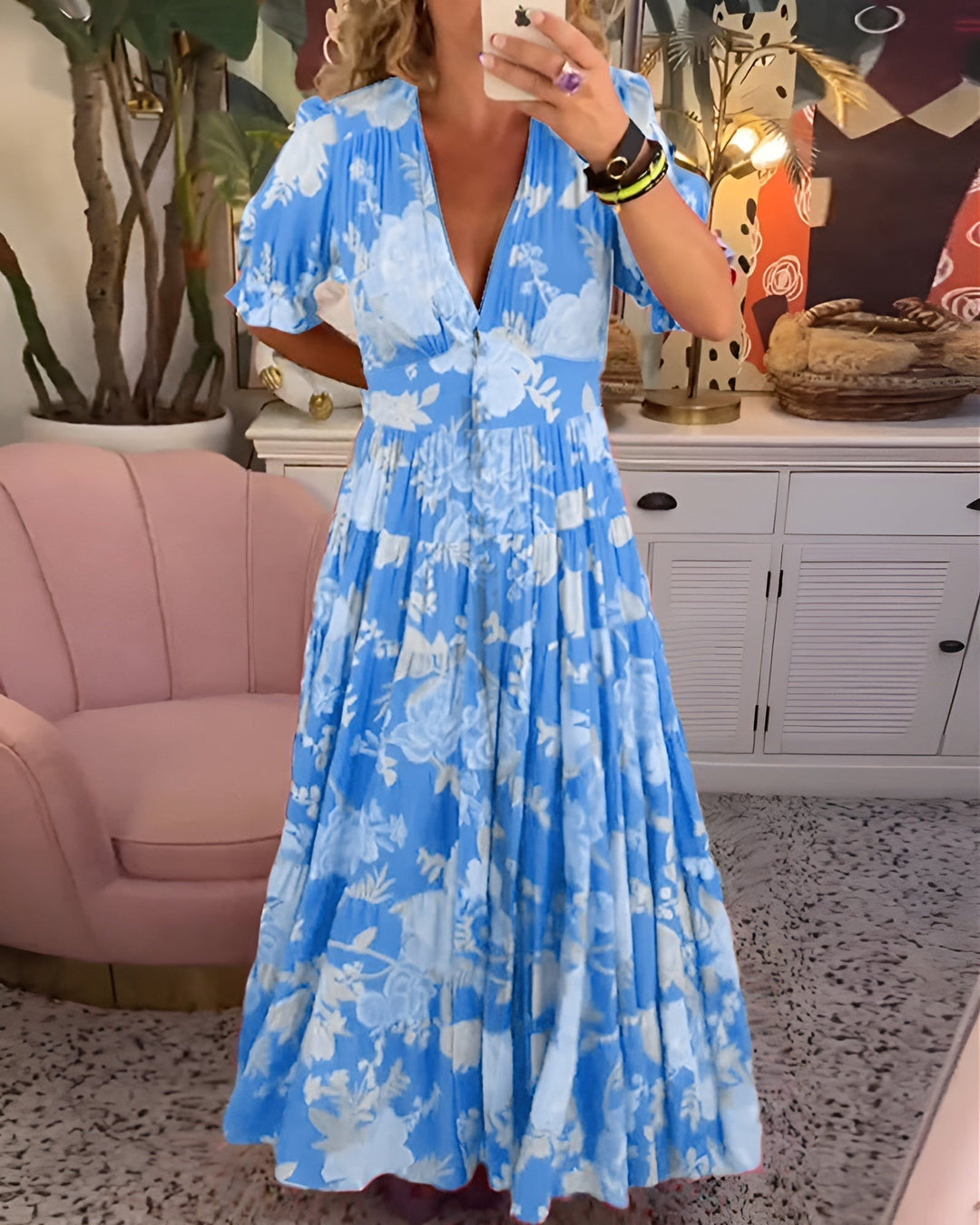 Nerina | Floral V-Neck Pocket Dress - product image 2