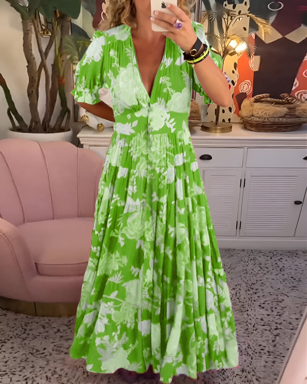 Nerina | Floral V-Neck Pocket Dress - product image 3