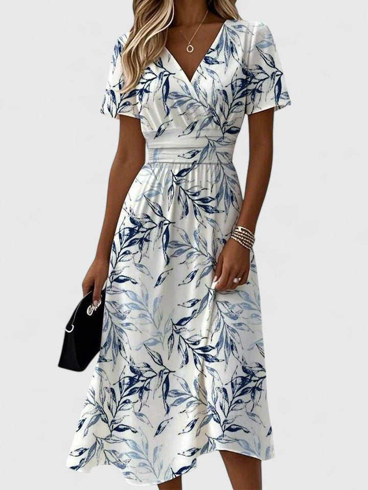 Isabeau | Floral V-Neck Wrap Midi Dress - product image 1