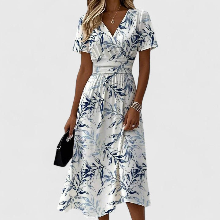 Isabeau | Floral V-Neck Wrap Midi Dress - product image 2