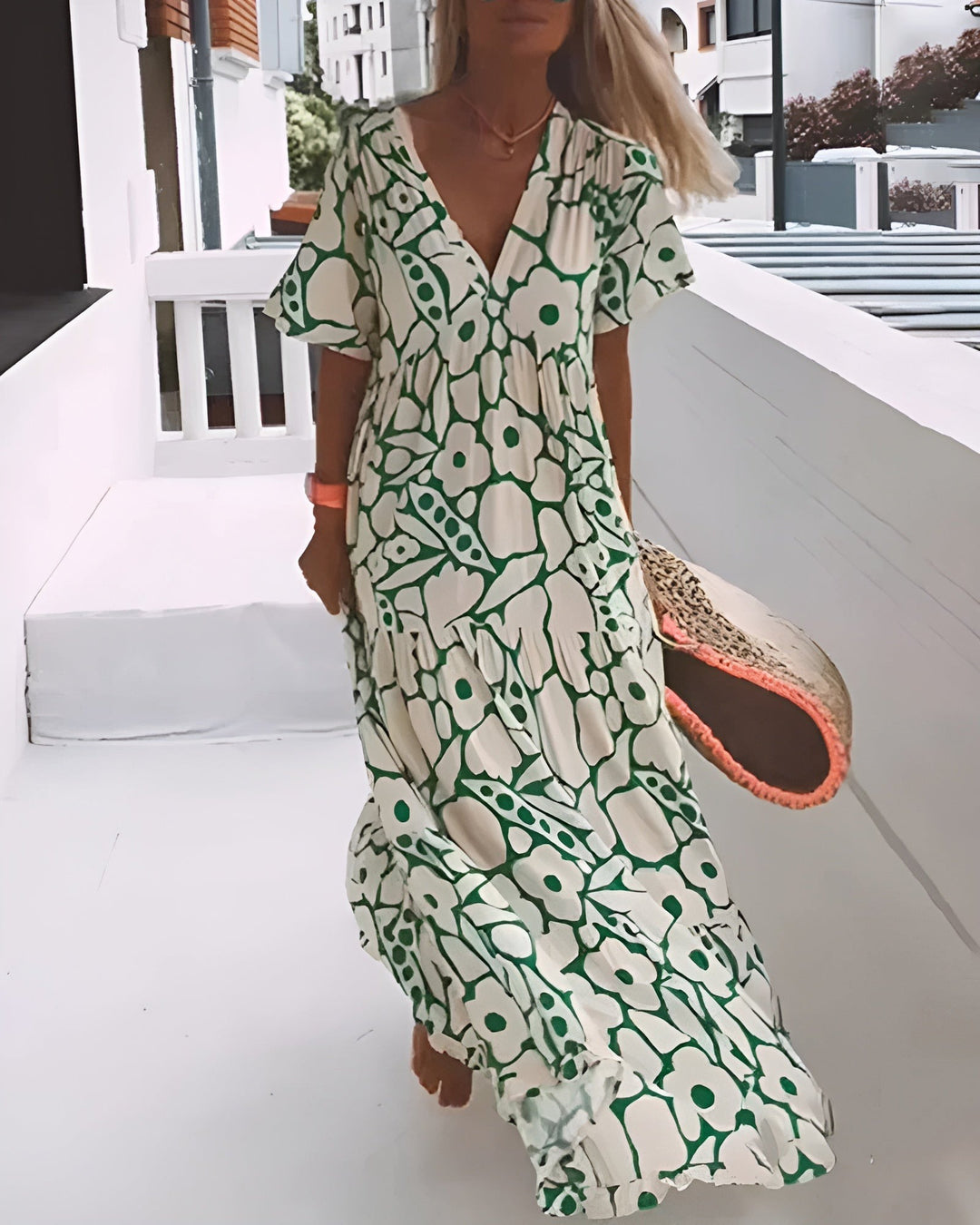 Rosalia | Flowy Short Sleeve Summer Maxi Dress - product image 1