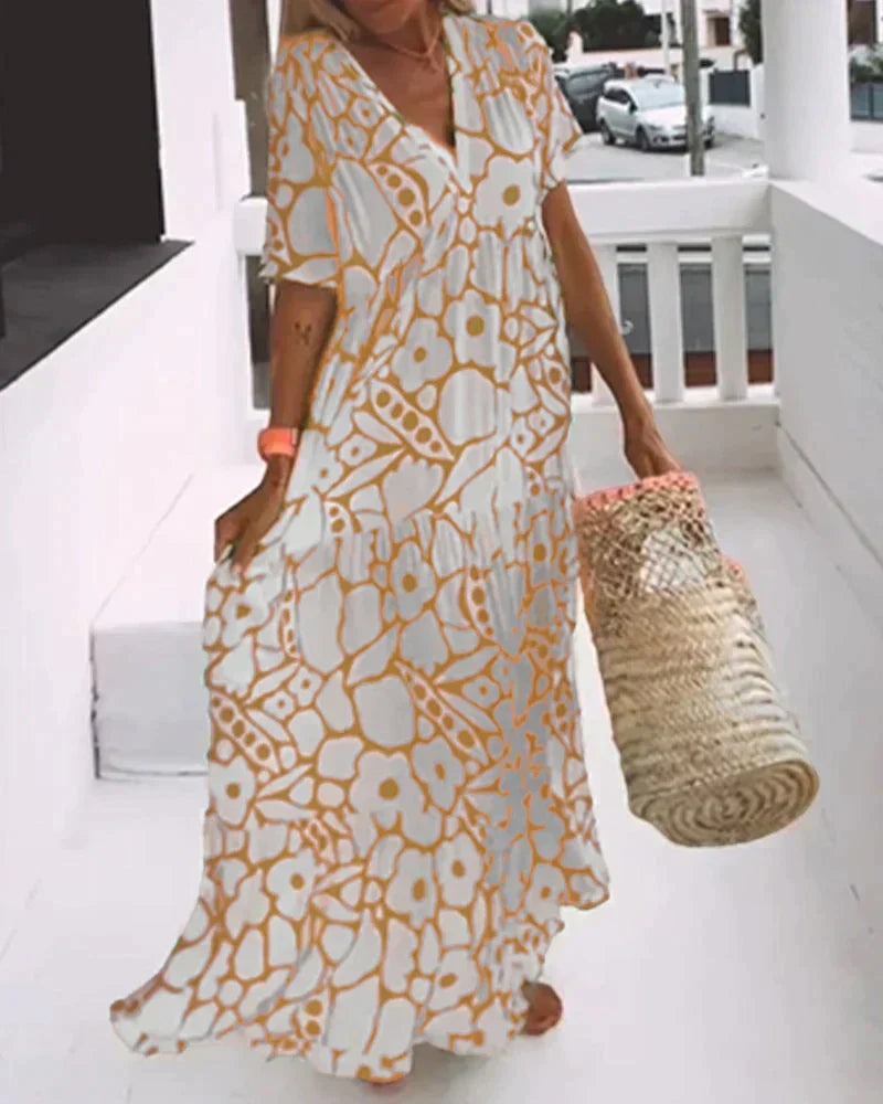 Rosalia | Flowy Short Sleeve Summer Maxi Dress - product image 2