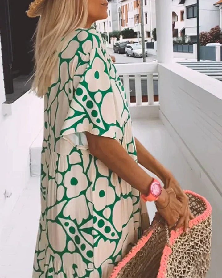 Rosalia | Flowy Short Sleeve Summer Maxi Dress - product image 5