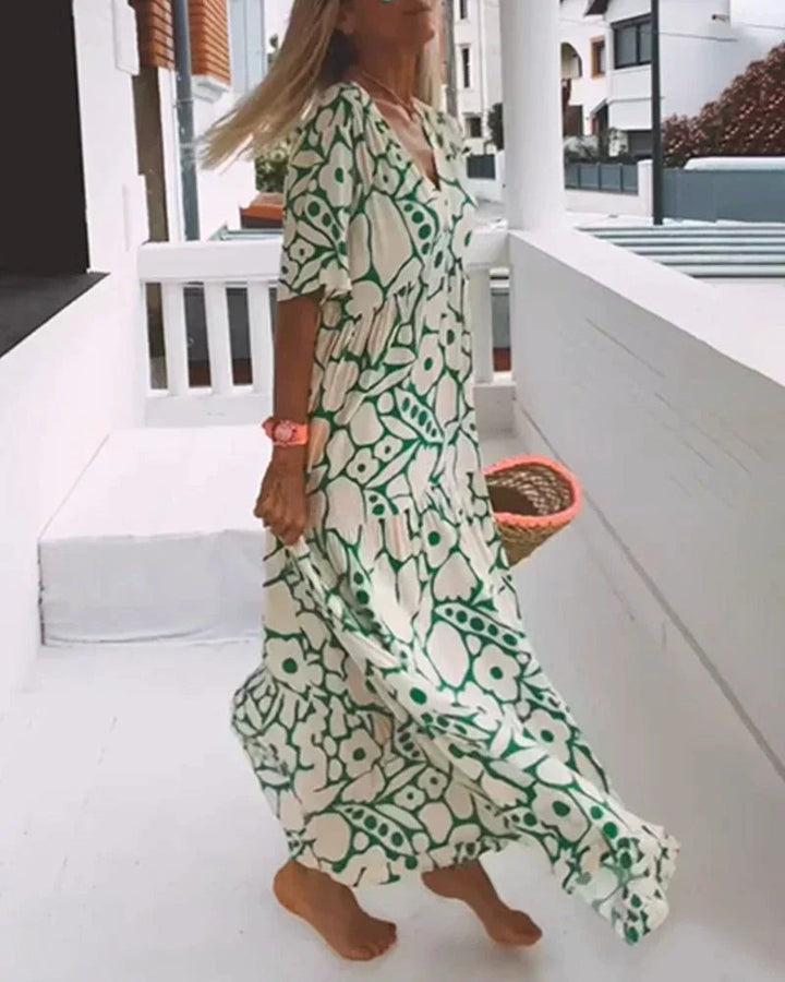 Rosalia | Flowy Short Sleeve Summer Maxi Dress - product image 6