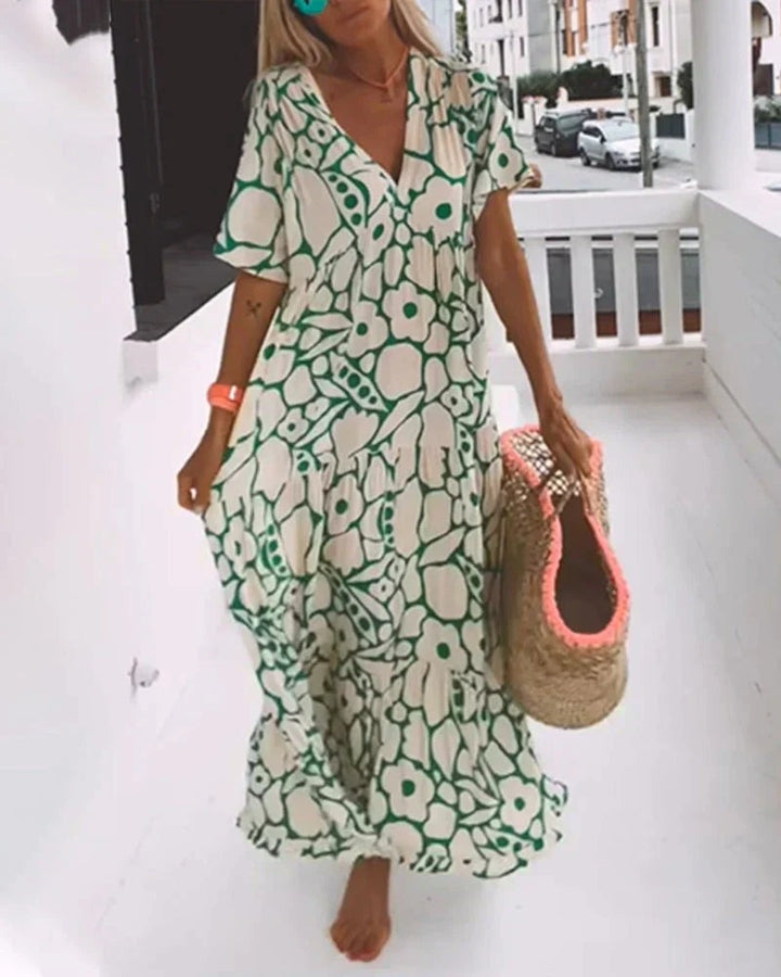 Rosalia | Flowy Short Sleeve Summer Maxi Dress - product image 7