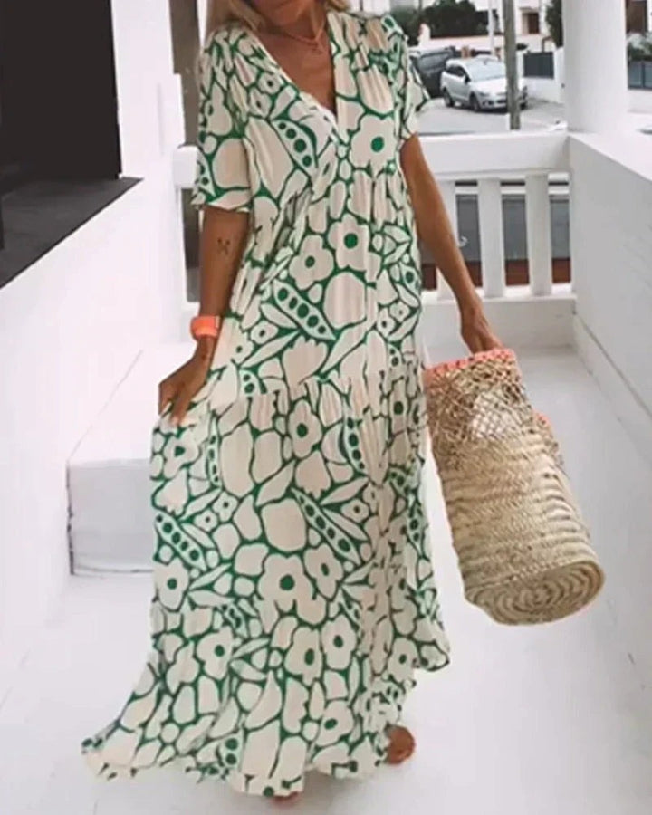 Rosalia | Flowy Short Sleeve Summer Maxi Dress - product image 8