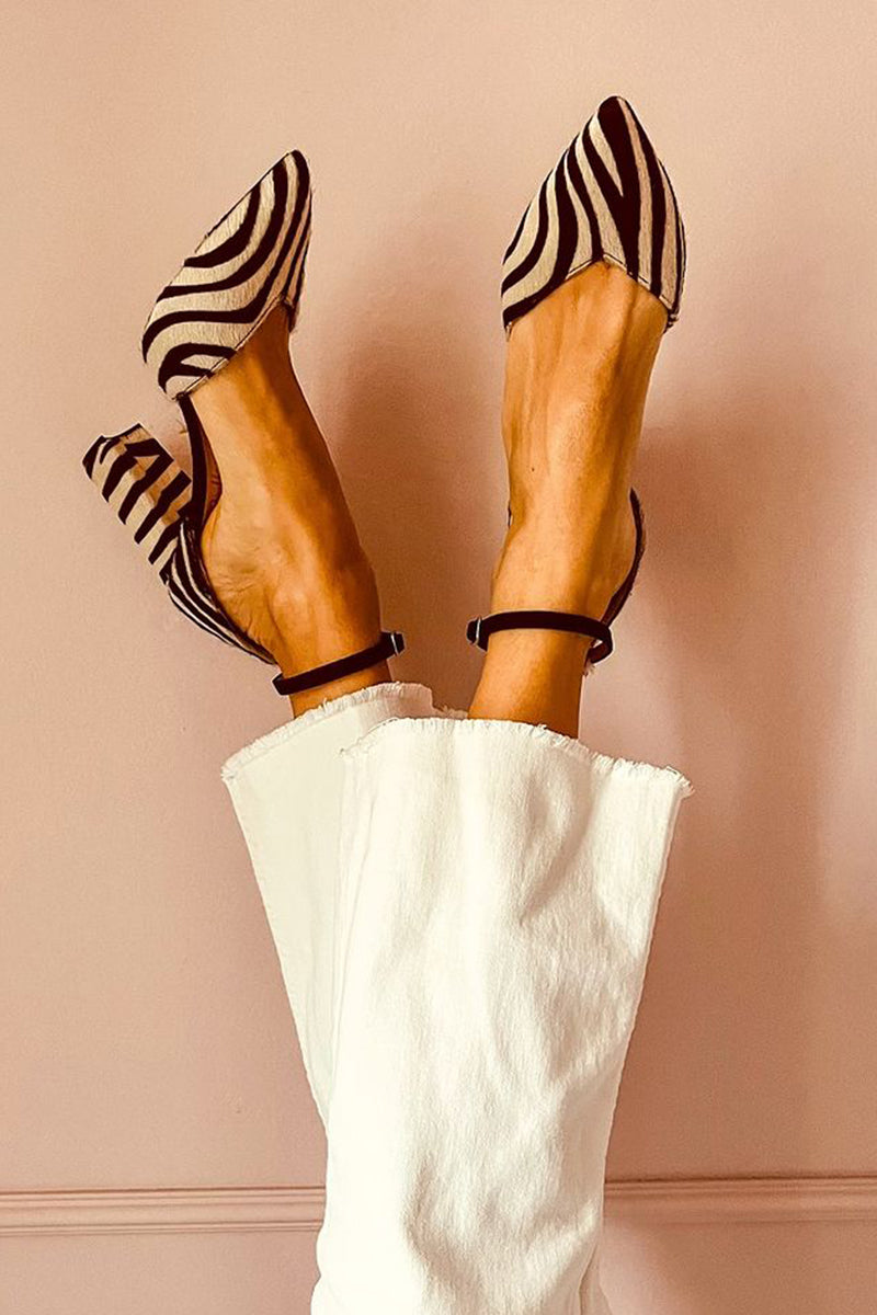 Georgina animal print mid-heel sandals, front view