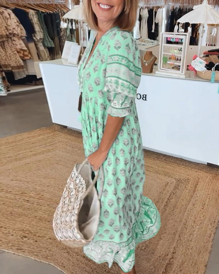 Giulia tassel tie boho midi dress, fifth view