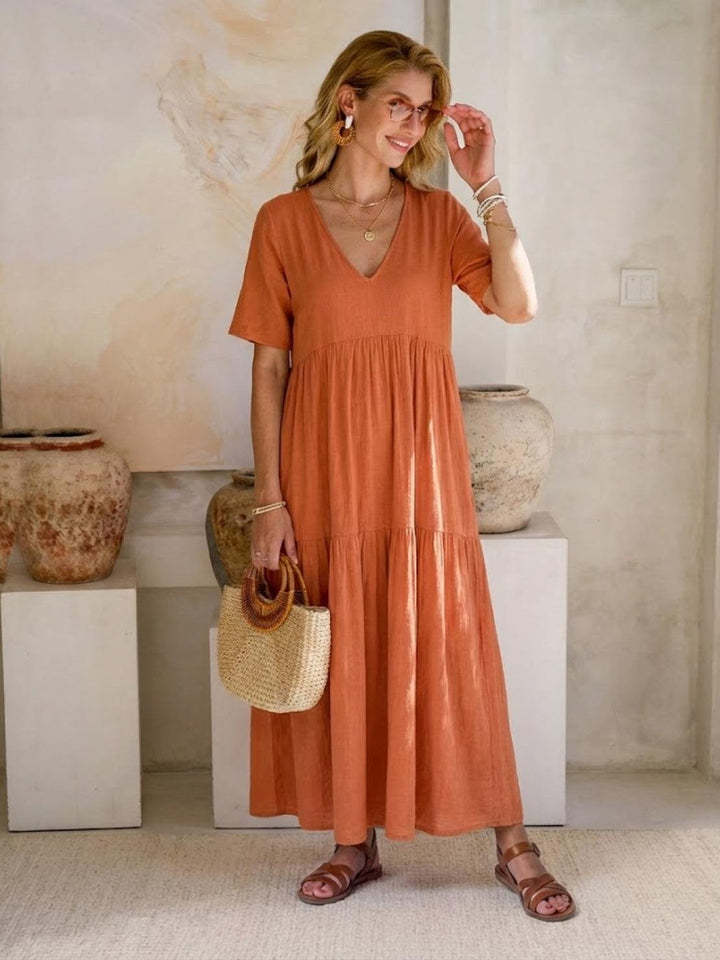 Helena tiered V-neck maxi dress, view 2