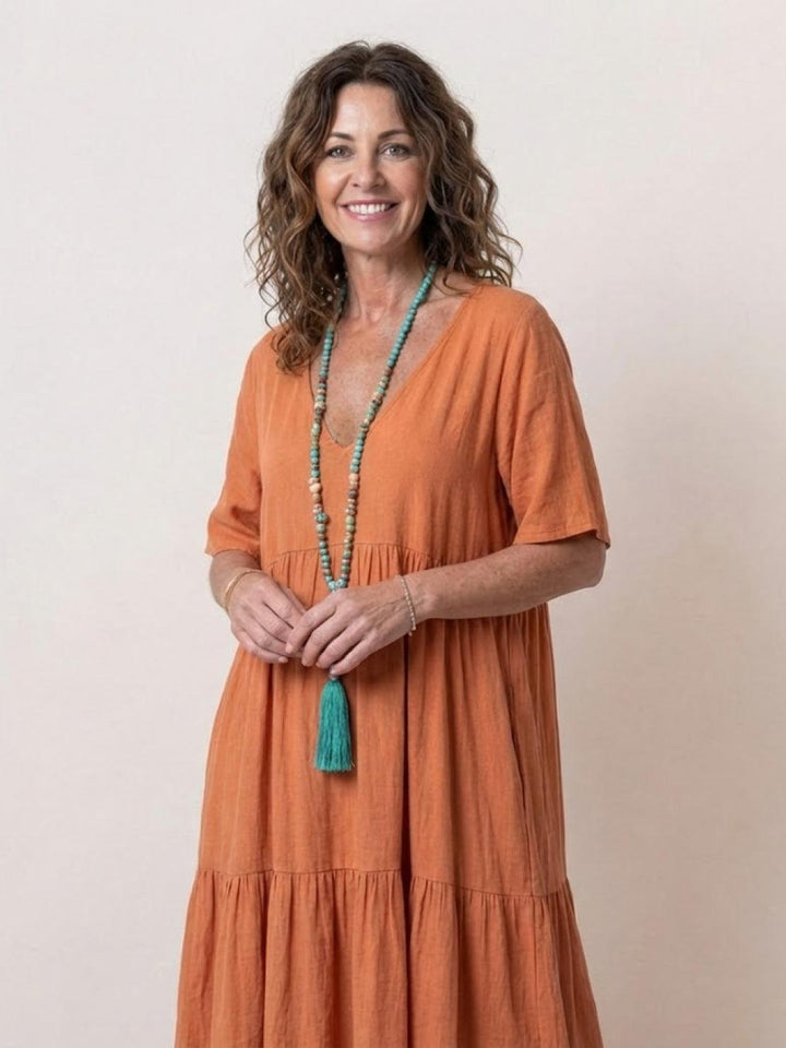 Helena tiered V-neck maxi dress, view 5