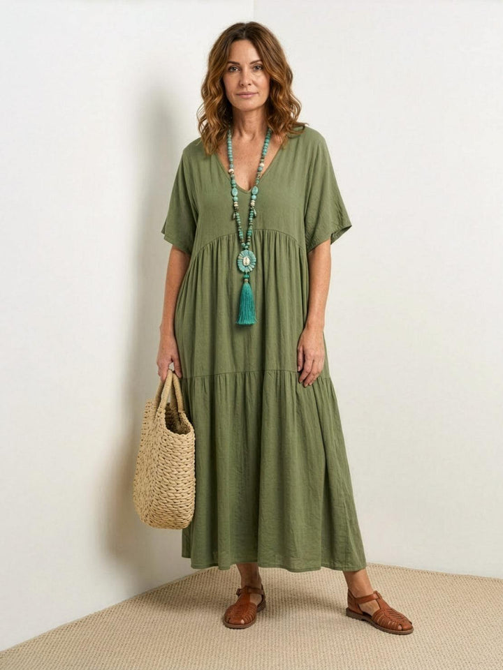 Helena tiered V-neck maxi dress, view 6