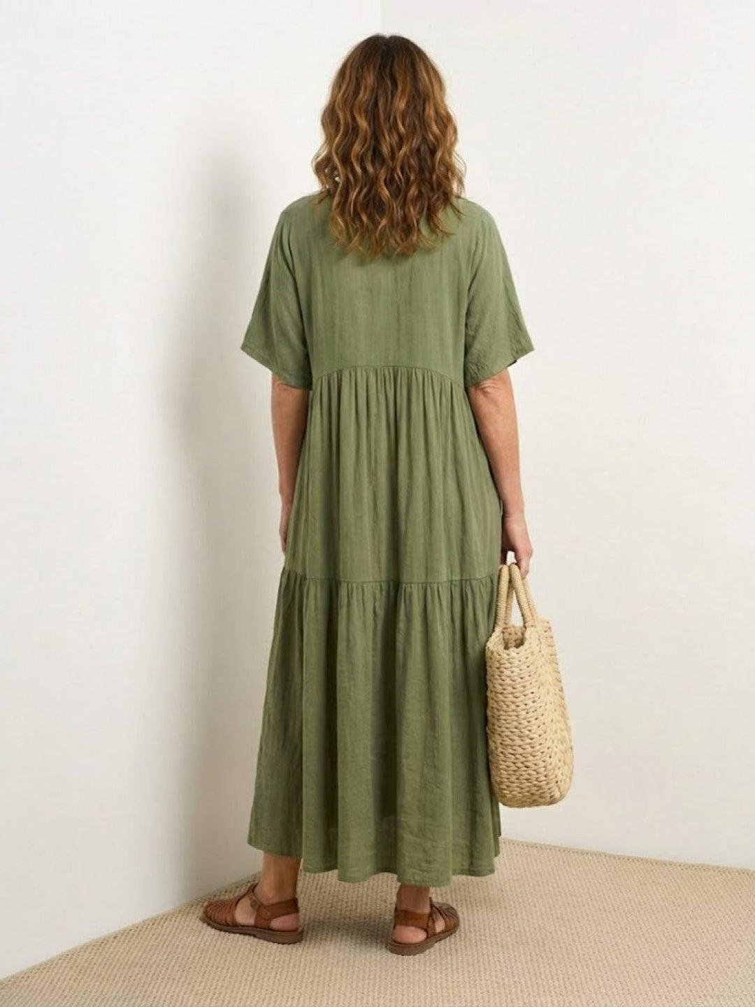 Helena tiered V-neck maxi dress, view 10