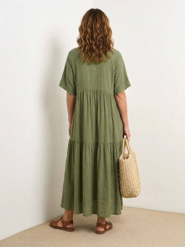Helena tiered V-neck maxi dress, view 10