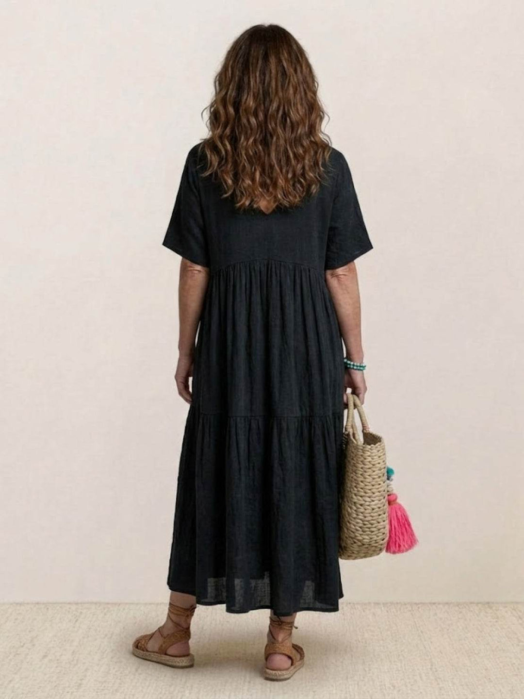 Helena tiered V-neck maxi dress, view 18