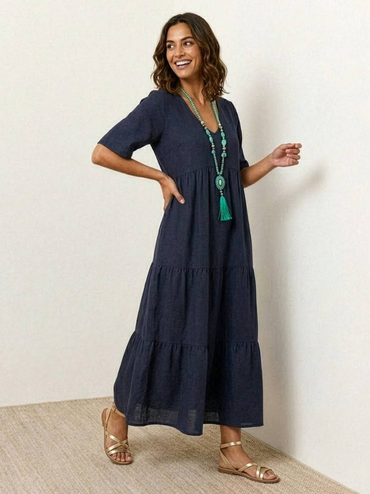 Helena tiered V-neck maxi dress, view 21