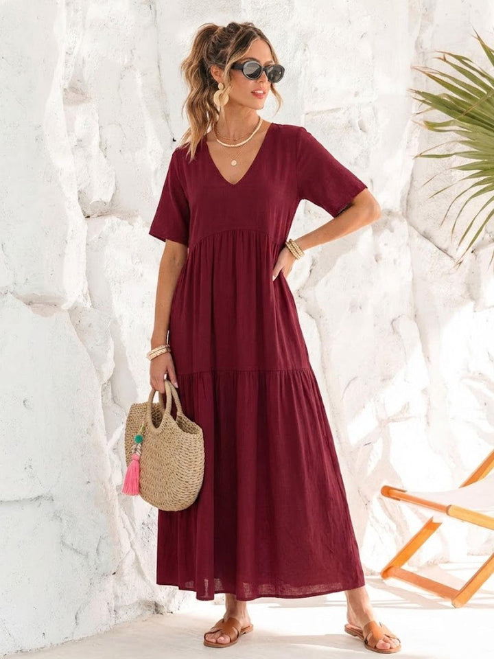 Helena tiered V-neck maxi dress, view 26