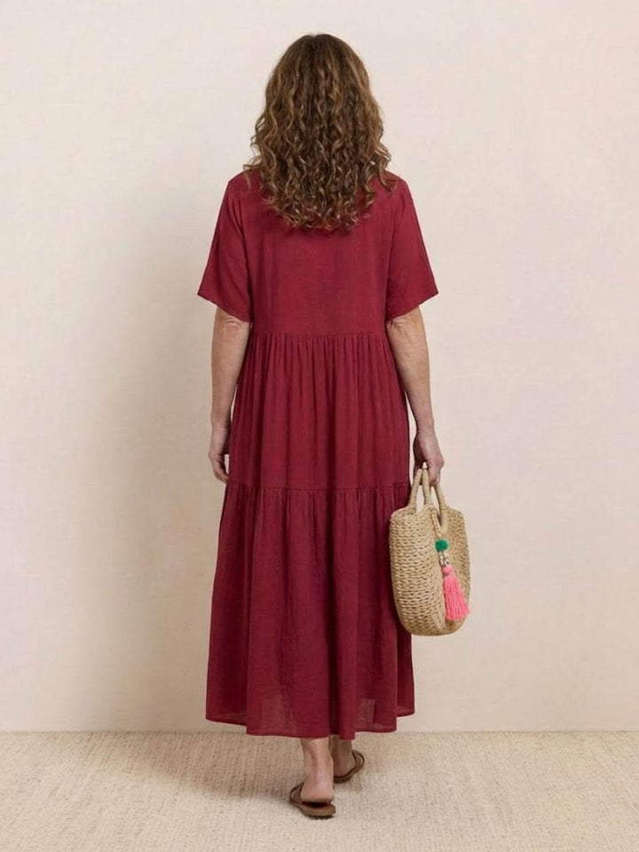 Helena tiered V-neck maxi dress, view 28