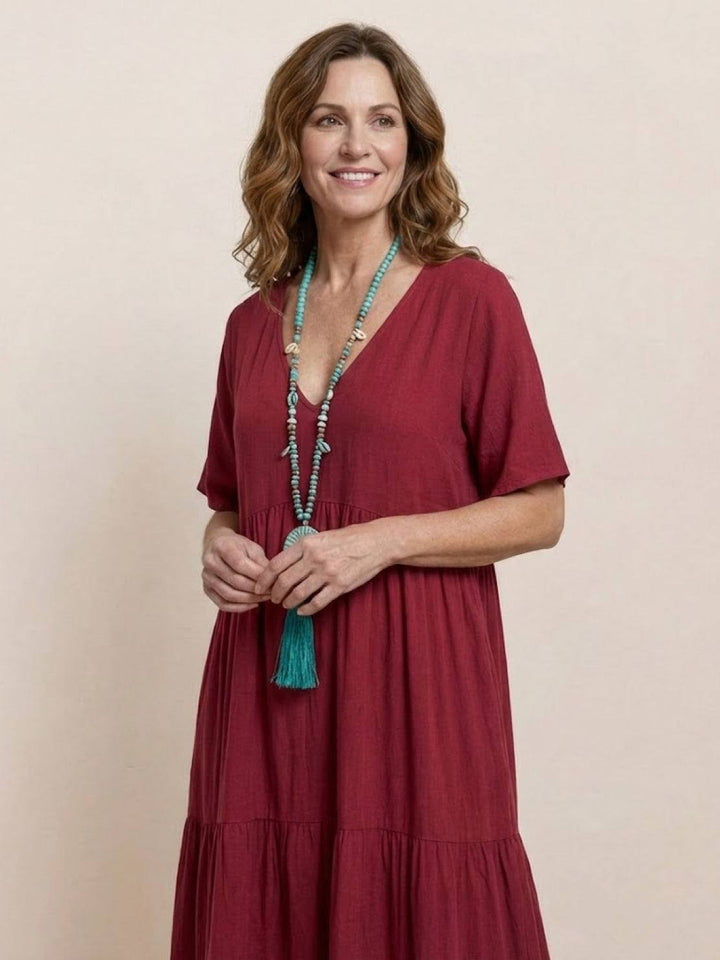 Helena tiered V-neck maxi dress, view 29